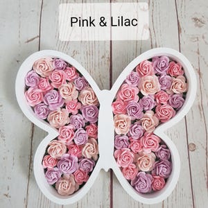Flowered butterfly, girls room, fillable, wooden shape decoration, shelf ornament, floral décor, Nursery accessories, Birthday new baby gift immagine 5