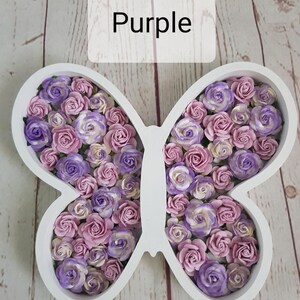 Flowered butterfly, girls room, fillable, wooden shape decoration, shelf ornament, floral décor, Nursery accessories, Birthday new baby gift immagine 6