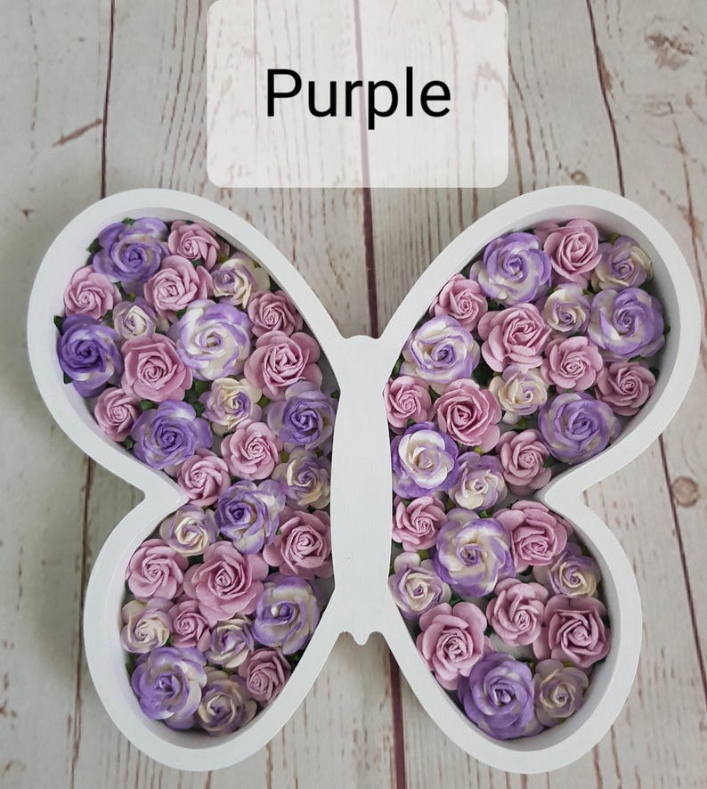 Flowered butterfly, girls room, fillable, wooden shape decoration, shelf ornament, floral décor, Nursery accessories, Birthday new baby gift immagine 6
