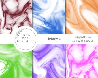 White & Gray Marble Digital Paper: Scrapbook Backgrounds (JPG Download)