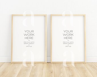 Set of 2 Frames Mockup, Frame Mockup, Wood Frame, Modern Mockup, Poster Mockup, Print Mockup, Vertical Frame, Simple Mockup, Minimal Mockup