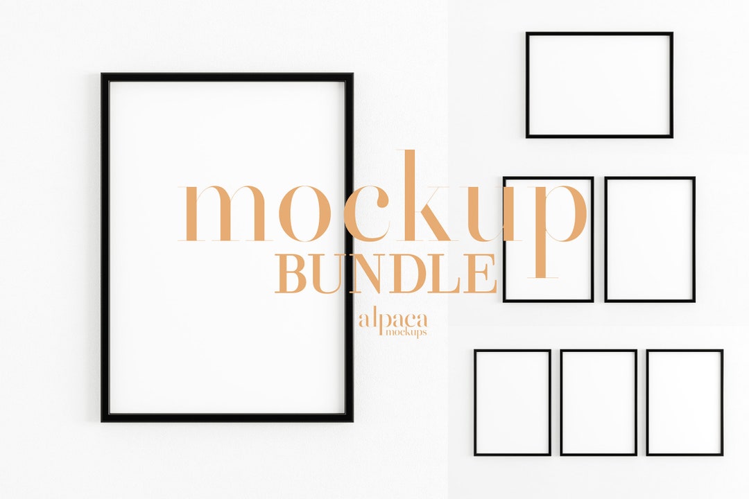 Frame Mockup Bundle, Black Frames Mockup, Mockup Bundle, Modern Mockup ...