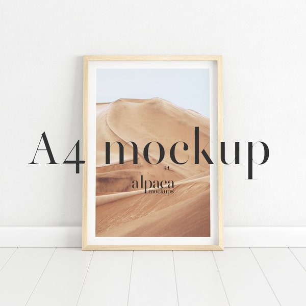 A4 A3 A2 A1 Frame Mockup, Wooden Frame, Modern Mockup, Frame Wood Floor, Print Mockup, Digital Frame, Clean Mockup, Simple Mockup