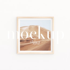 Square Frame Mockup, Wooden Frame, Modern Mockup, Wall Art Mockup, Print Mockup, Digital Frame, Clean Mockup, Simple Mockup, Minimal Mockup
