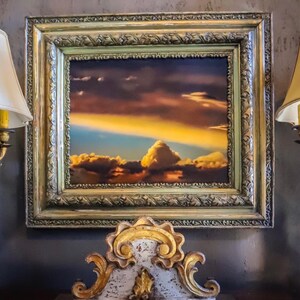 Billow. Cumulonimbus cloud photography Archival photoprint with refurbished vintage frames.