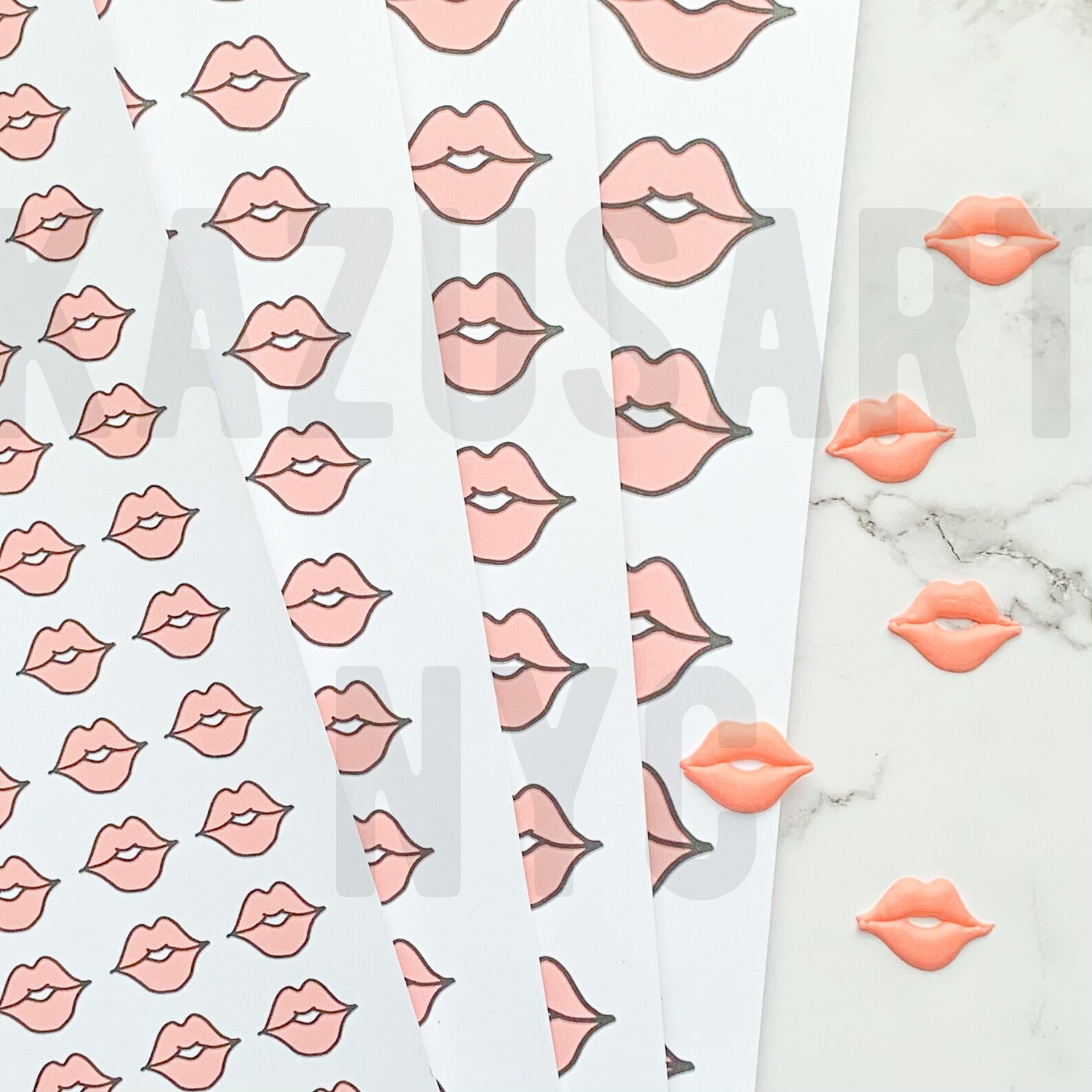 Muah Lips Icing Transfers 4 Sizes 4 Sheets Etsy