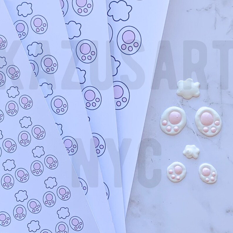 Easter Bunny Feet and Tail Icing Transfers 4 Sizes 4 Sheets Etsy