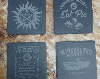Supernatural inspired Slate Coasters