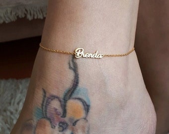 Personalized Name Anklet, Ankle Bracelet with Name, Gift For Her, Name Anklet, Minimalist Jewelry, Dainty Name Anklet