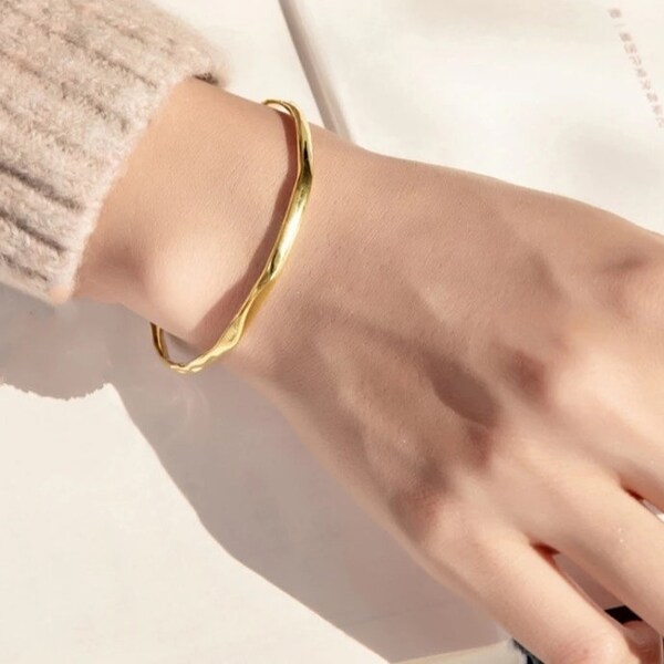 Gold Charm Bangle Etsy
