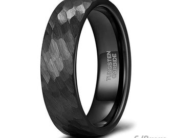6mm 8mm Tungsten Ring, Black Tungsten Ring, Men's Tungsten Ring, Gift for Him, Tungsten Band, Comfort Fit