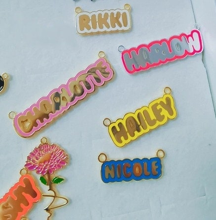 Custom Bubble Letter Necklace - Personalized Nameplate Jewelry Gift for Women