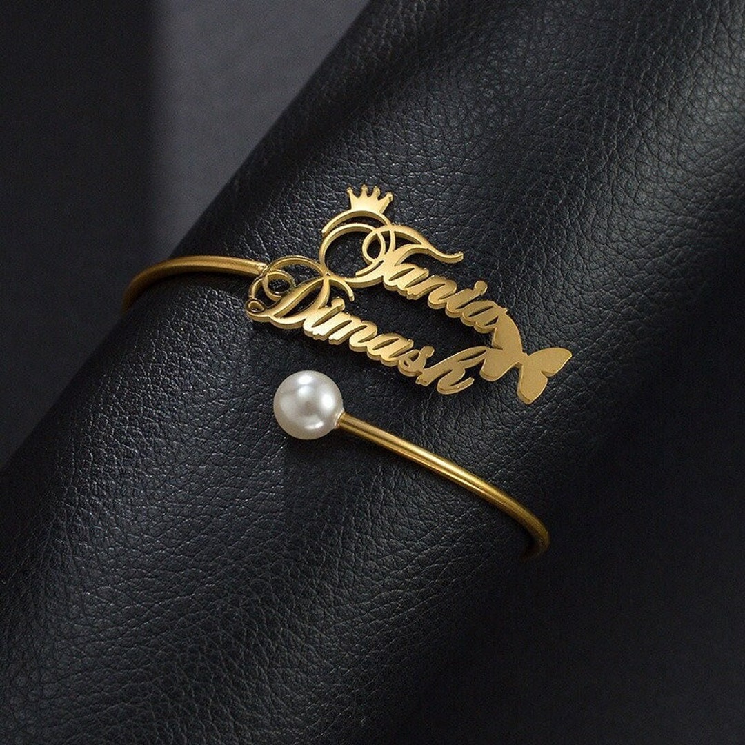Bridesmaid Gifts Personalized Name Bangle Custom Name Bracelet Custom –  UrWeddingGifts
