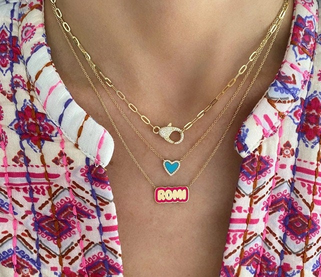Custom Bubble Letter Necklace - Personalized Nameplate Jewelry Gift for Women