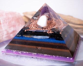 Azeztulite Orgone Pyramid ~ Tanzanite Danburite / Organite Pyramid/ EMF Protection