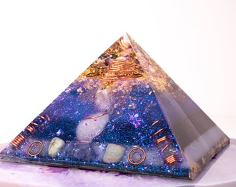 Azeztulite Orgone Pyramid - Tanzanite Amethyst ~ Ascension / Organite / EMF Protection