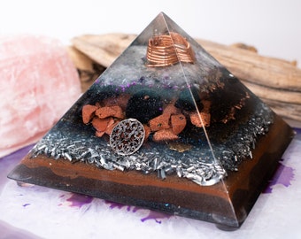 Protection Orgone Pyramid - Grounding ~ Obsidian - // Organite Pyramid // EMF Protection