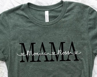 Mama Shirt Mama Shirt Personalisiert Mama Shirt Kid Names Shirt Mama Geschenk Mama Shirt Muttertag Geschenk Benutzerdefinierte Kinder Namen