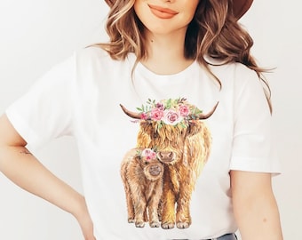 Highland Cow Shirt, Country Girl, Western Shirt, Country Shirt, Cow Tshirt, Farm Life, Cowgirl Shirt, Southern Shirt, Rodeo Shirt, Boho Tee