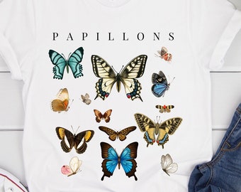 Koszulka z motylem, Papillons, Monarch Butterfly T-Shirt, Butterfly Graphic Tee, Cute Butterfly Shirt, Animal Shirt, Butterfly Top, Mama Shirt