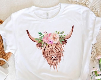 Highland Cow Shirt, Country Girl, Western Shirt, Country Shirt, Cow Tshirt, Farm Life, Cowgirl Shirt, Southern Shirt, Rodeo Shirt, Boho Tee