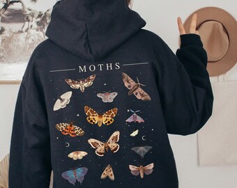 Luna Moth Hoodie, Cottagecore Shirt, Gothic, Spiritualität Shirt, Insekt Shirt, Dark Academia, Pilz, Witchy Shirt, Pastel Goth, Okkult