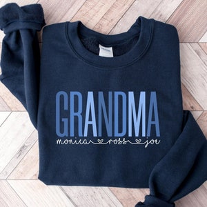 Custom Grandma Sweatshirt Hoodie, Grandkids name Sweatshirt, Mothers Day Gift for Grandma sweatshirt with kid name Grammy Nana Gigi Mimi