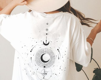 Luna Phase Shirt, Cottagecore, Gothic, Spirituality Shirt, Crescent Moon Shirt Dark Academia Mushroom Shirt Magic Mushrooms Witchy Shirt
