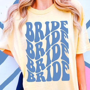 Retro Bride Shirt, Groovy Birde, Bachelorette Party, Team Bride Tribe, Bride Squad, Bridesmaid Shirt Set, Wavy Bridal Party