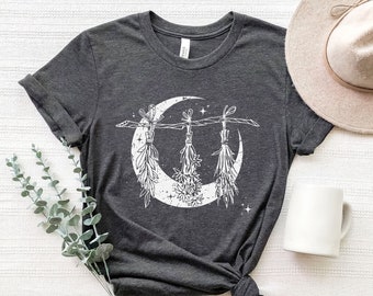 Witchy Moon Herbs Shirt, Witchy Shirt, Pastel Goth, Celestial Shirt, Cottagecore Shirt, Witchy Clothing, Dark Academia shirt