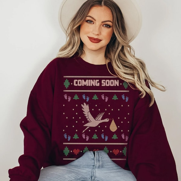 Ugly Christmas Sweater, Pregnant Shirt, Promoted to Sweatshirt, Pregnancy Announcement Sweater, Pregnancy Reveal Hoodie, Baby Announcement