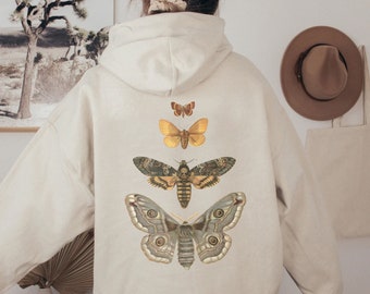 Luna Moth Hoodie, Cottagecore Shirt, Gothic, Spiritualität Shirt, Insekt Shirt, Dark Academia, Pilz, Witchy Shirt, Pastel Goth, Okkult