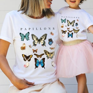 Camicia Farfalla, Camicia Papillons, Camicia Farfalla Monarca, T-shirt Grafica Farfalla Carina, Madre e Figlia, Mamma Mini, Mamma e Me Camicie