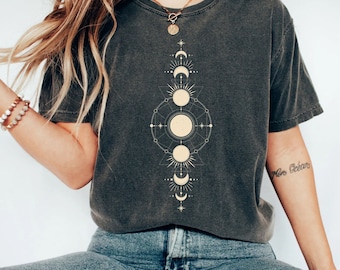 Moon Phase Shirt, Celestial, Moon Child, Cottagecore, Gothic, Spirituality, Dark Academia, Magic Mushrooms, Witchy Shirt | Comfort Colors