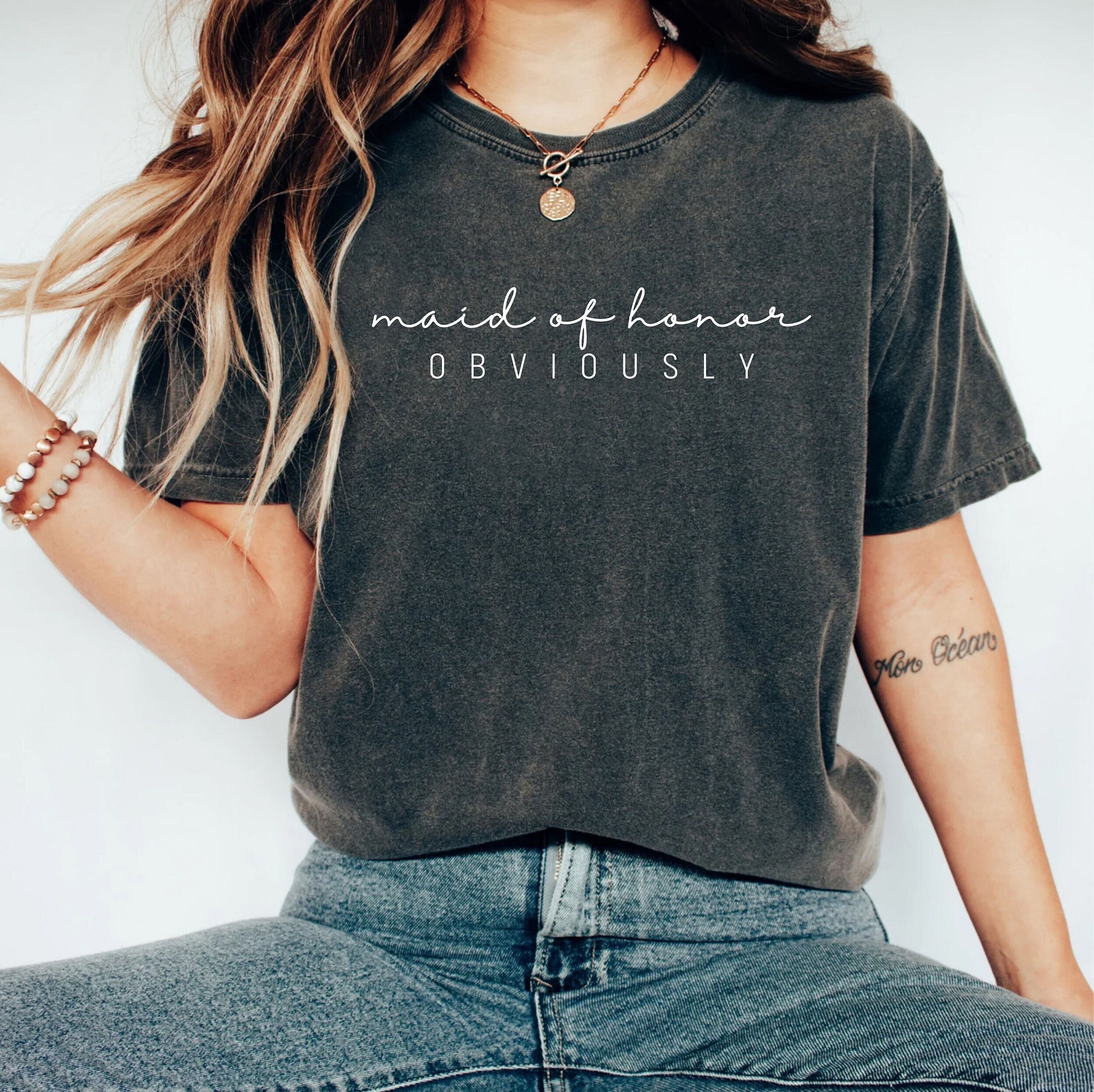 Maid of Honor Shirt, Maid of Honor Obviously, Bridesmaid Shirt, Bachelorette Party, Team Bride Tribe Squad Bridal Party, Bridesmaid Gifts