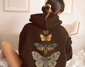 Luna Moth Hoodie, Cottagecore Shirt, Gothic, Spiritualität Shirt, Insekt Shirt, Dark Academia, Pilz, Witchy Shirt, Pastel Goth, Okkult