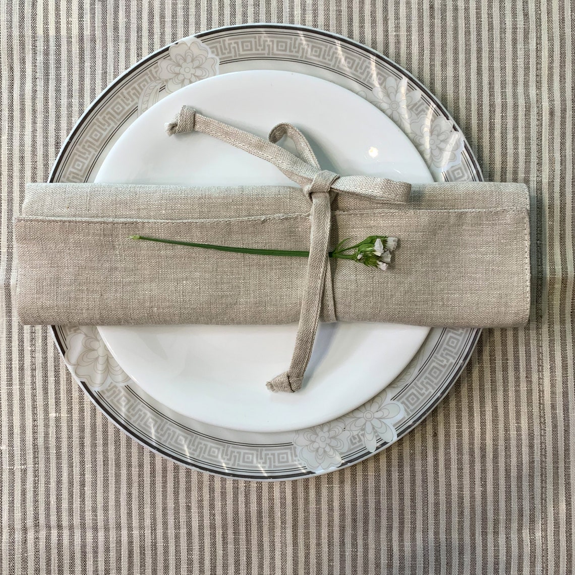 Linen cutlery pouch Linen cutlery roll Cutlery roll Etsy