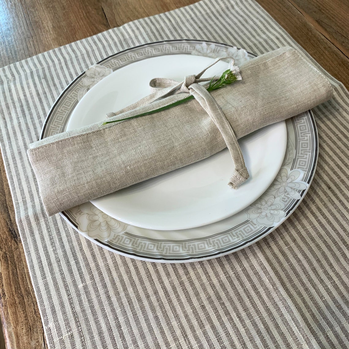 Linen cutlery pouch Linen cutlery roll Cutlery roll Etsy