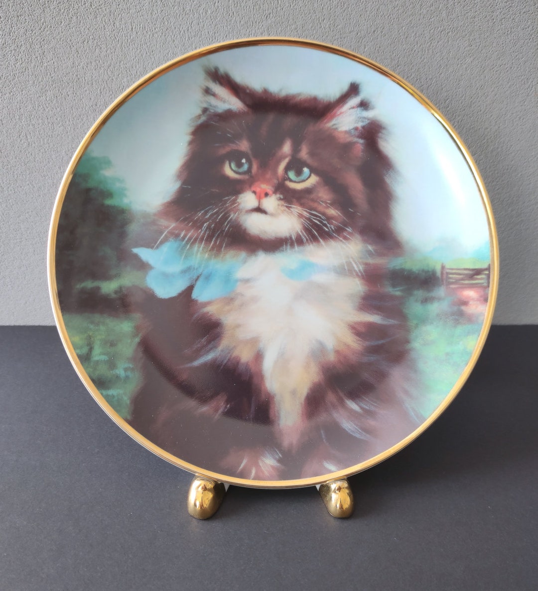 Franklin Mint Cats Collecting Plate Wall Plate Far From Home Etsy