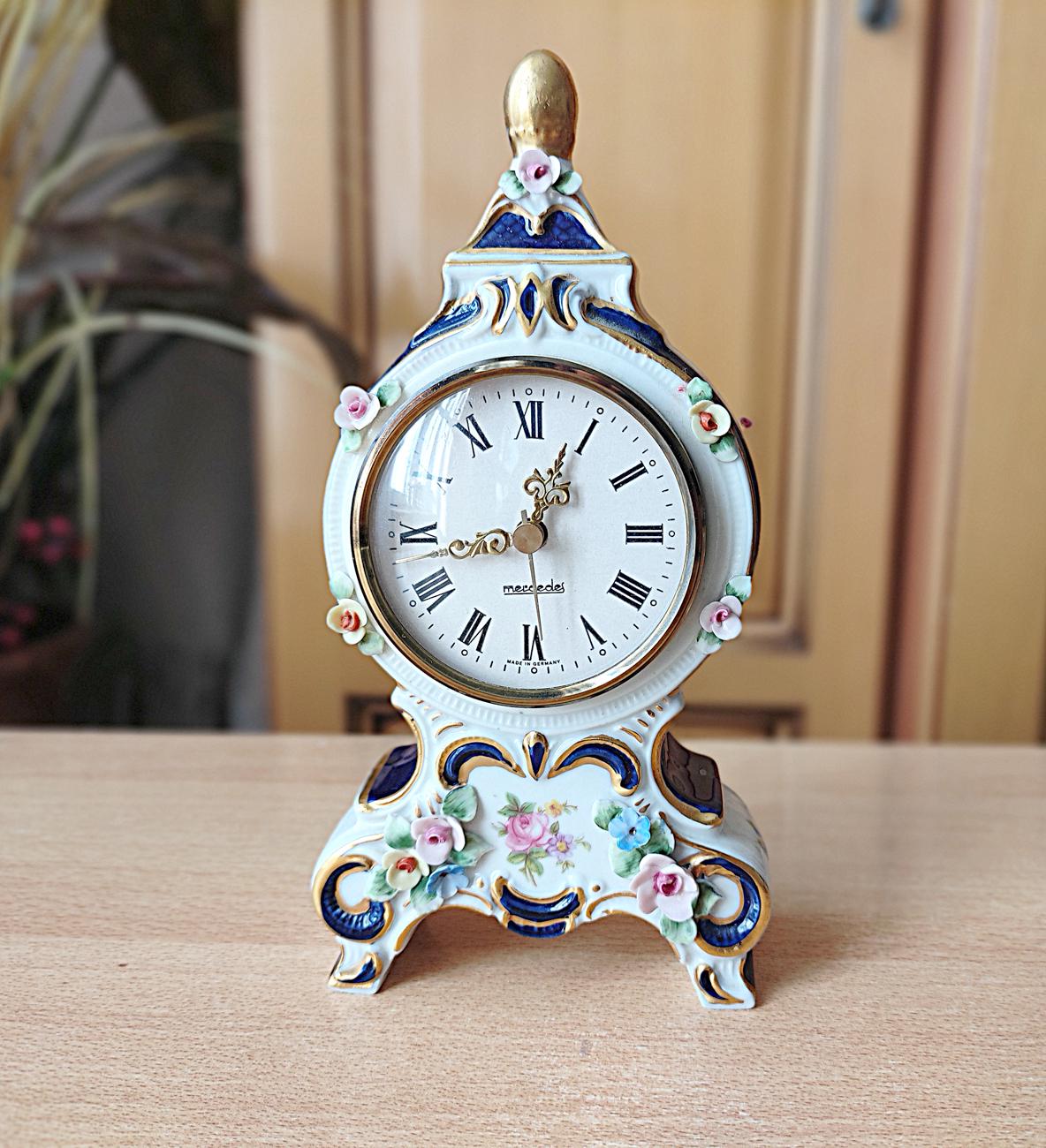 再入荷商品 Sandizell Design Dresden Porcelain Clock Table Clock インテリア時計