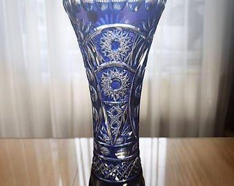 Val Saint Lambert Ruby Red Crystal Vase 