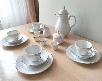 Schirnding Bavaria Weißes Porzellanservice Art Decostil Mit