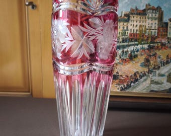 Val Saint Lambert Ruby Red Crystal Vase 