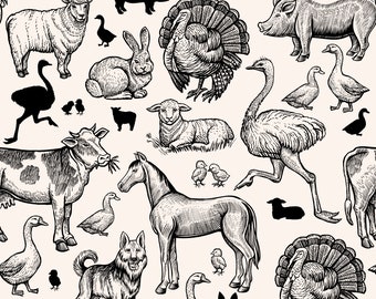 Download Farm Illustration Etsy