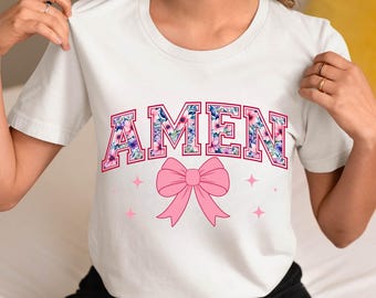 Floral Amen SVG PNG, christelijk paasshirtontwerp, bijbelvers gesneden bestand (digitale download)