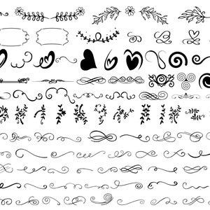 SWIRL SVG Bundle, flourish svg, swoosh, swish, stroke svg,  Decorative Design element svg, Floral SVG, Text divider, ornaments svg bundle