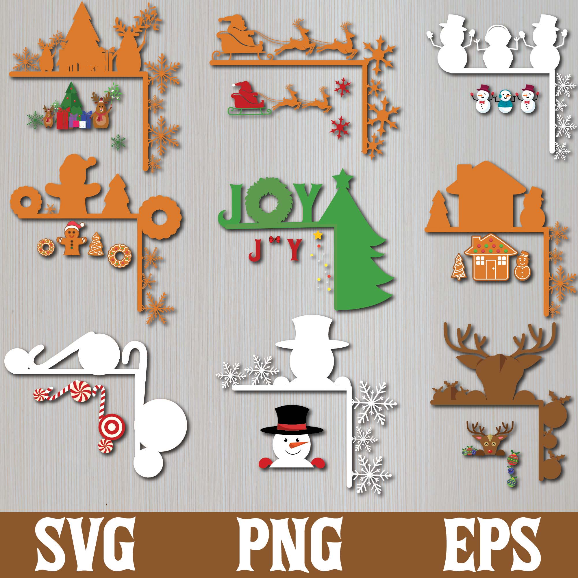Christmas Door Trim SVG Bundle: Holiday Decor, Glowforge Cut File - Etsy