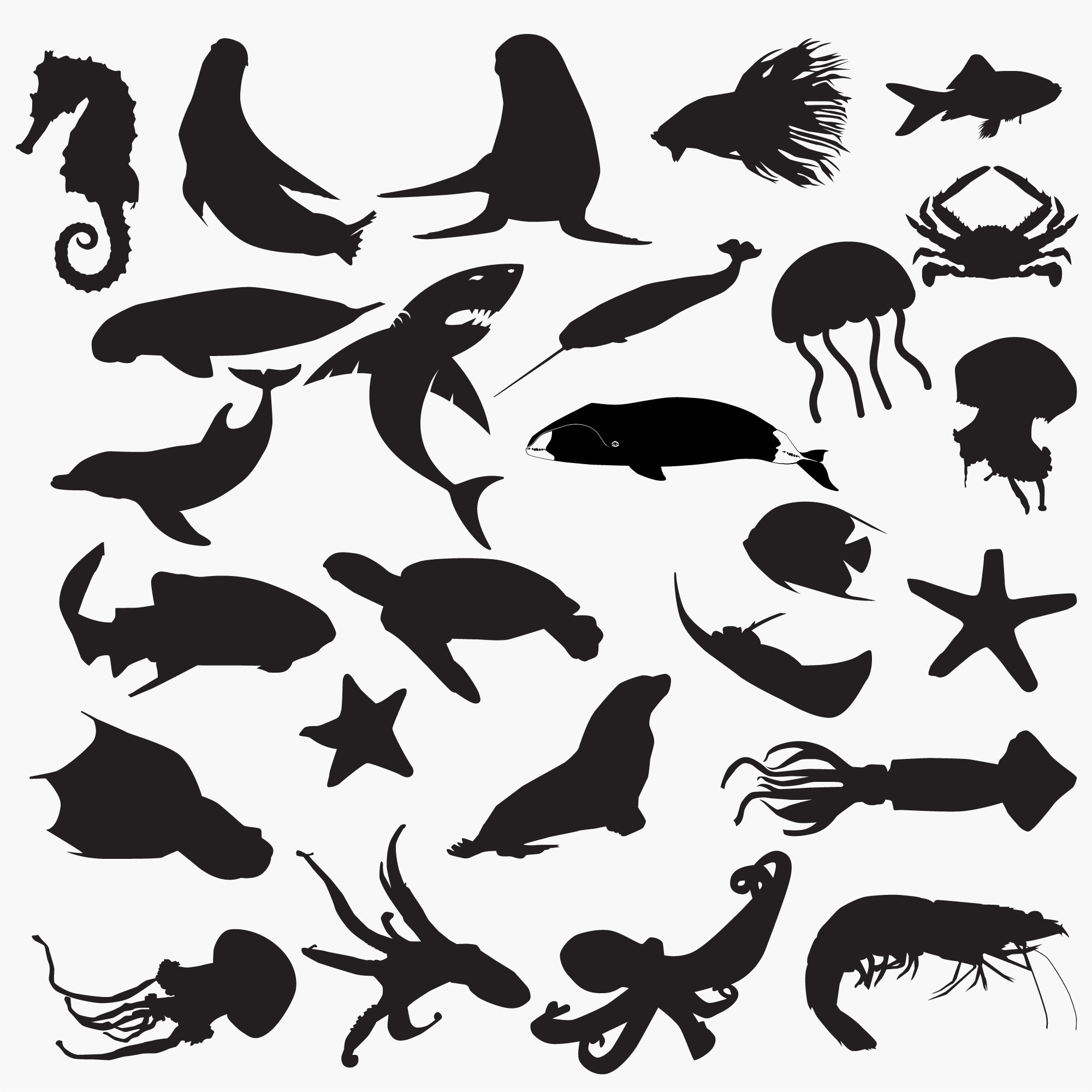 Sea Creatures SVG Bundle Meerestiere Silhouette SVG - Etsy.de