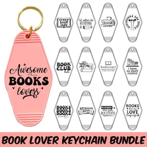 Book Motel Keychain Svg, Book Lover Keychain Svg, Book Lover Quotes, Reading Hotel Keychain Svg, Keychain Cut File, Bookish Sublimation SVG