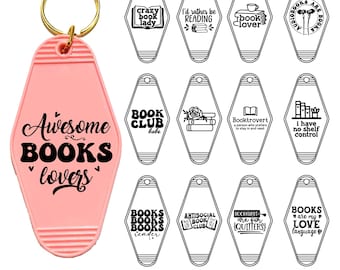 Book Lover Motel Keychain SVG Bundle: Reading Quotes (Digital Download)